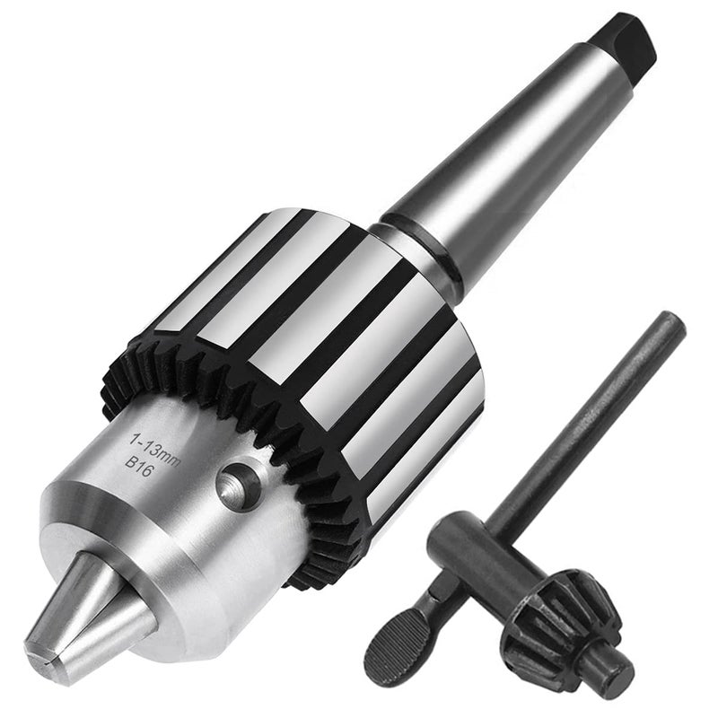 Earl Diamond Super Heavy Duty 1/2"" Drill Chuck with Chuck Key and MT2 Shank | Morse Taper Arbor #2 (B16) - Image 1